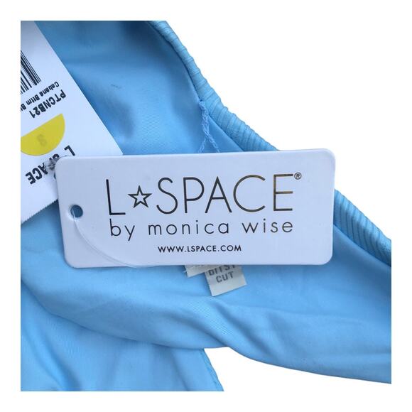 L Space Cabana Bitsy Cut Blue Rib Bikini Bottom Stretch Women's Size Small NWT - Picture 8 of 11